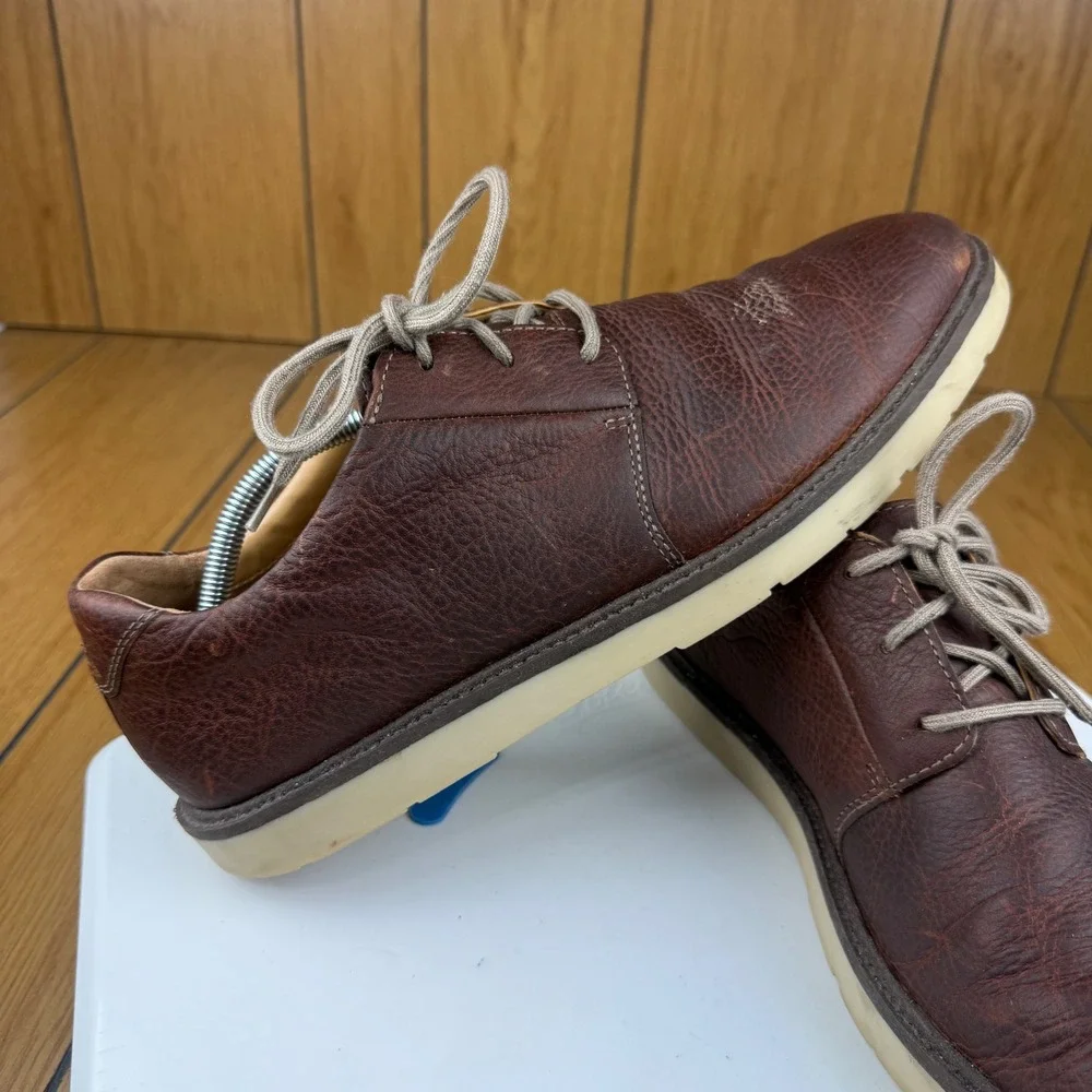 Clarks Mens Leather Lace‎ Up Oxford Dress Shoes Brown Size 11.5